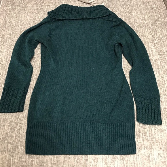 Teal cowl neck sweater - Picture 3 of 4